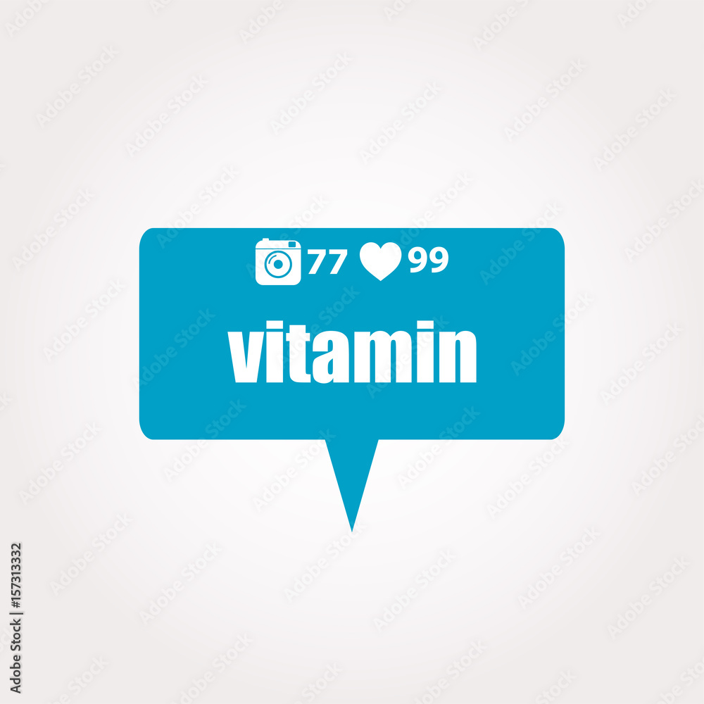 Text vitamin. Heath care concept . Labels with text, heart, camera and counters Text vitamin. Heath care concept . Labels with text, heart, camera and counters