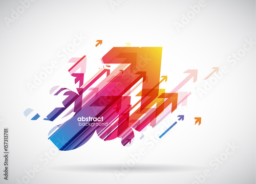 Abstract red arrows background wallpaper.