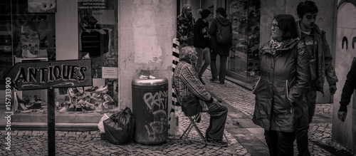 Street Beggar In Coimbra
