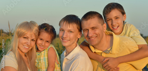 Portrait of big happy family