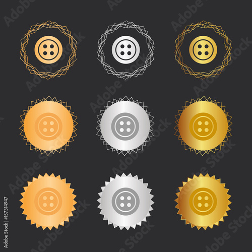 Knopf - Bronze, Silber, Gold Medaillen