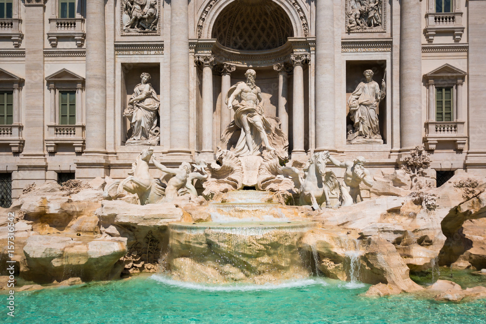 View of The Famous Trevi Fountain in Rome