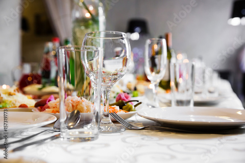 Served table in restaurant