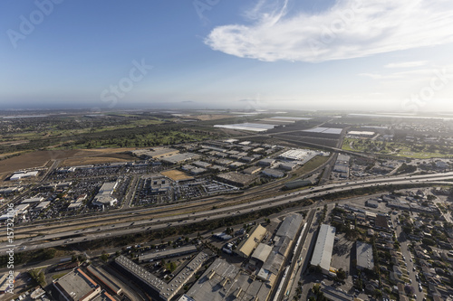 Aerial view of the Ventura 101 Freeway in Oxnard, California. 