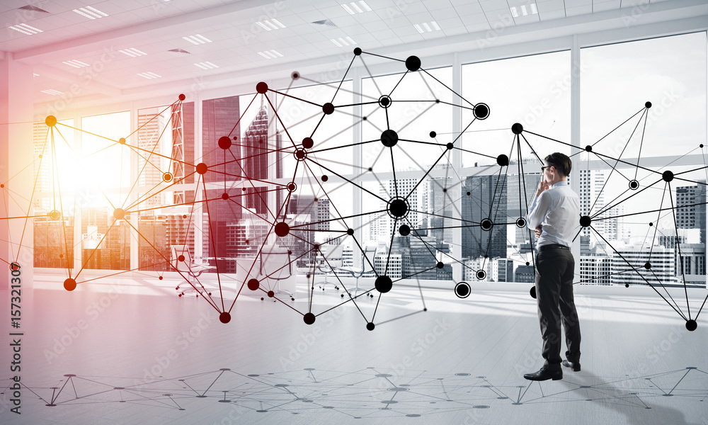 Networking and social communication concept as effective point for modern business Networking and social communication concept as effective point for modern business