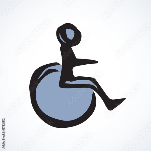 Disabled person in the stroller. Vector drawing