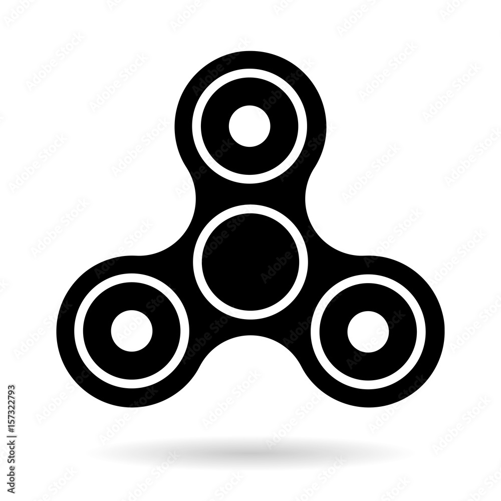Fidget spinner black simple icon vector isolated Fidget spinner black simple icon vector isolated