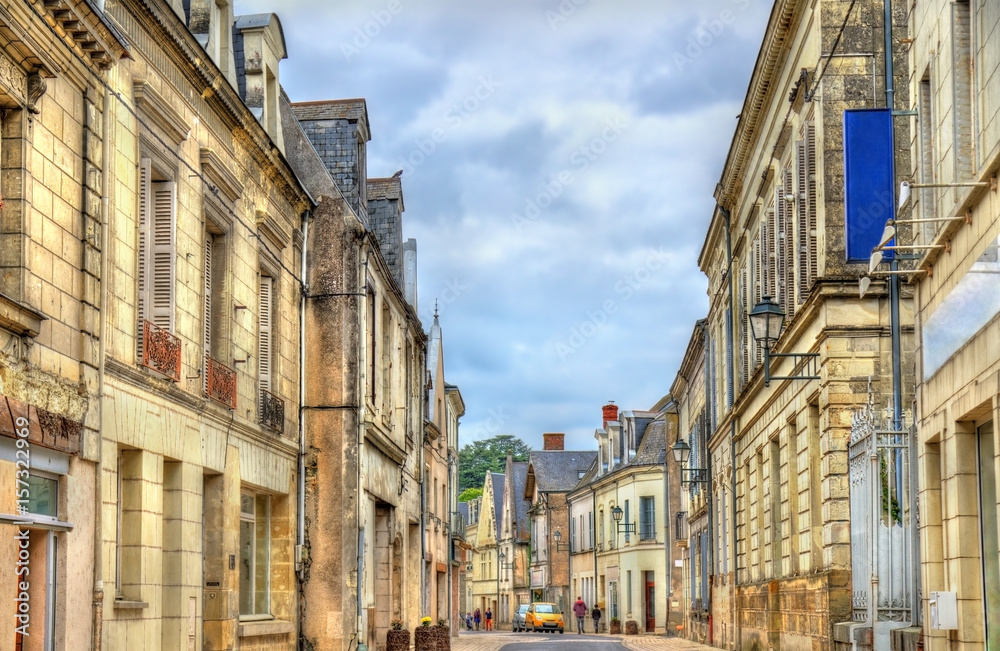 Street in Langeais, a town in the Loire Valley, France