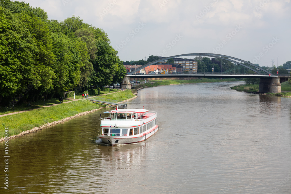 Boot auf der Weser, Minden, NRW, Deutschland
