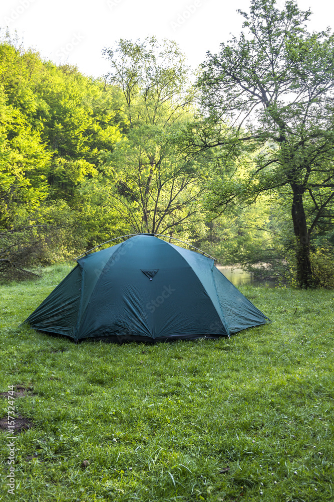 green tourist tent