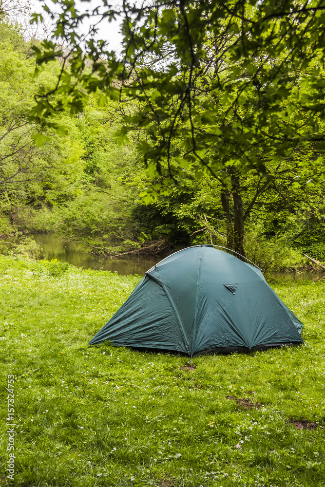 green tourist tent