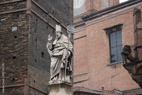 Statue of St Petronius. Bologna. Italy. photo