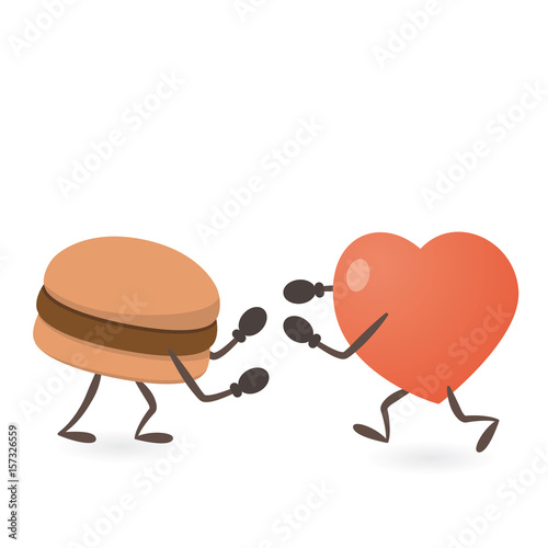 Heart and Hamburger Fighting