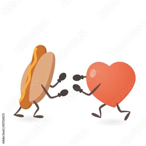 Heart and Hot Dog Fighting