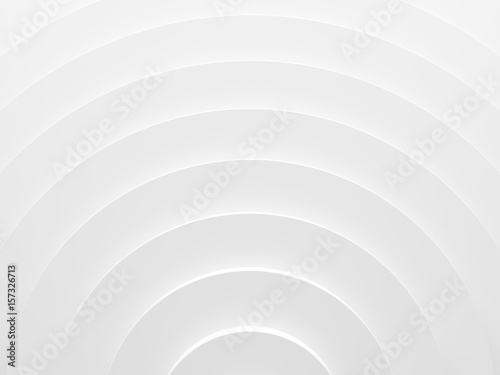 White rings abstract pattern for web template background, brochure cover or app. Material style. Geometric 3D illustration.