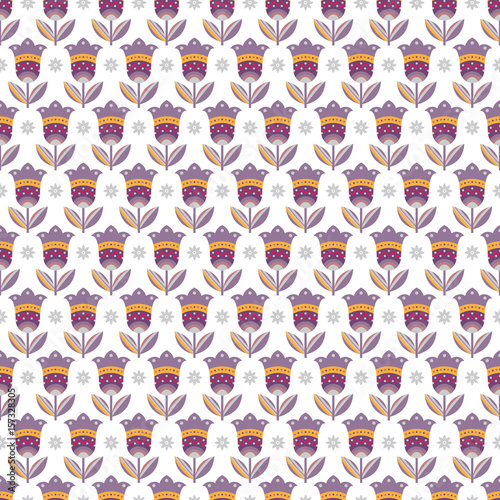 Seamless pattern with decorative flowers