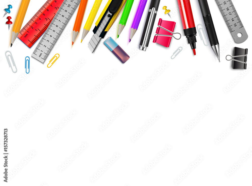 Stationery Realistic Background Stationery Realistic Background