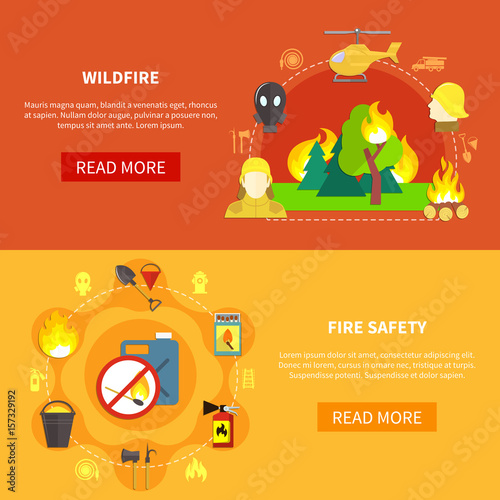 Firefighting Banners Set