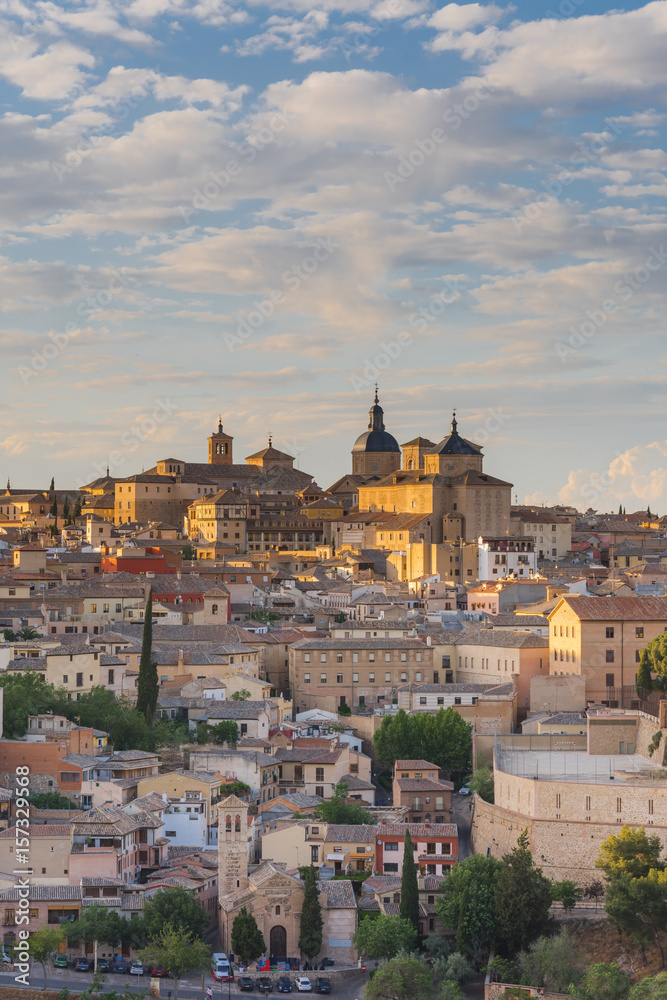 Close tele view on Toledo cathedral in gentle sun rays