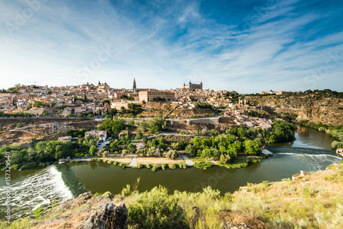 Vista over Toledo city and river Tagus, Spain