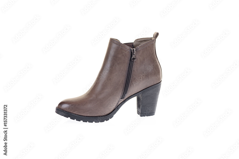 Brown women's shoe isolated on white background Brown women's shoe isolated on white background