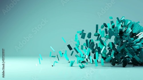 Animation of sphere geometric background - transformation, transition
