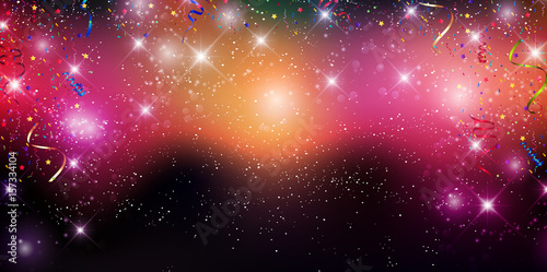 リボン　夜空　光　背景