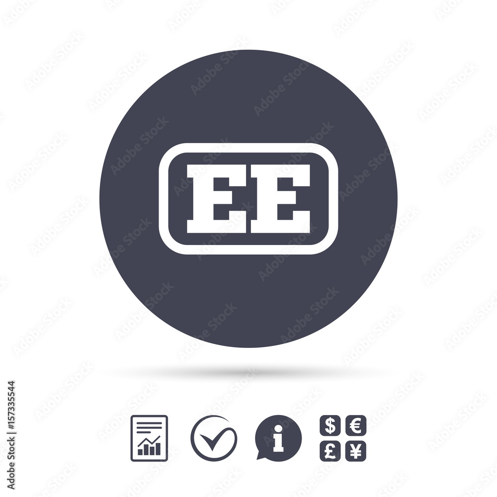 Estonian language sign icon. EE translation. Estonian language sign icon. EE translation.