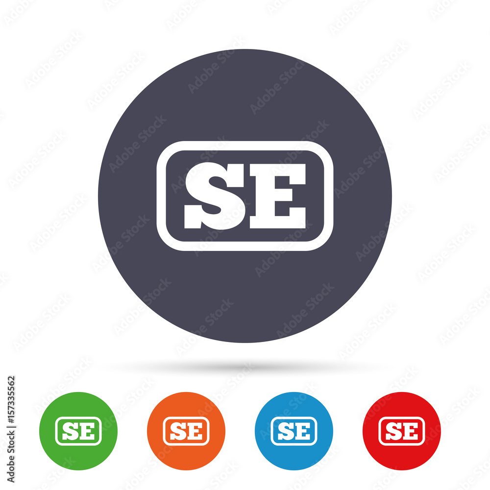 Swedish language sign icon. SE translation. Swedish language sign icon. SE translation.