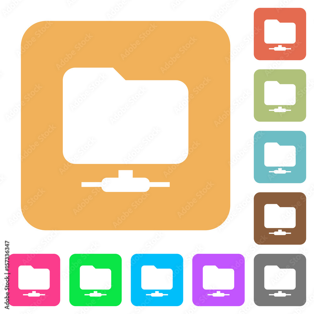 Network folder rounded square flat icons Network folder rounded square flat icons