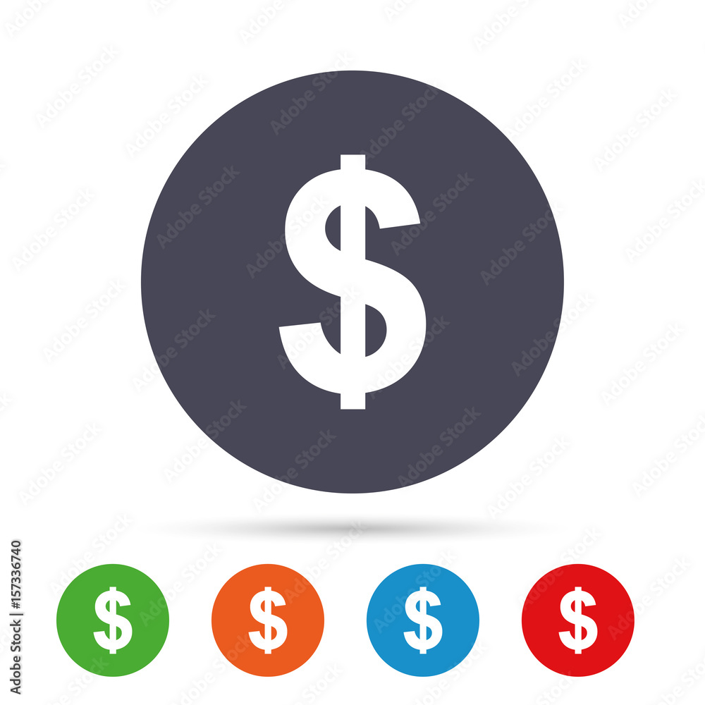 Dollar sign icon. USD currency symbol. Dollar sign icon. USD currency symbol.