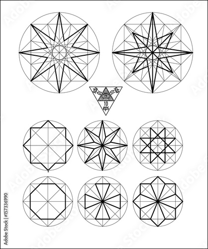 Impossible geometry symbols vector set.