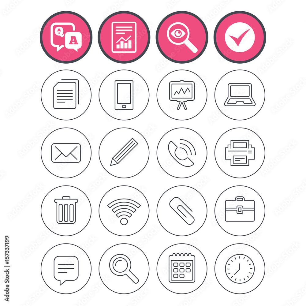 Office equipment icons. Computer and printer. Office equipment icons. Computer and printer.
