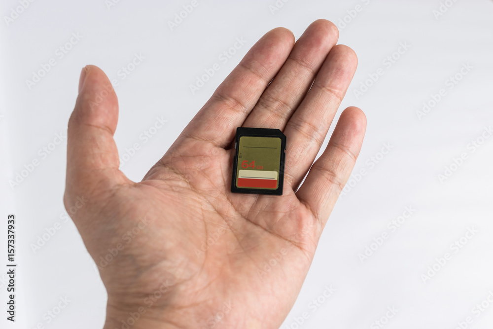 Memory card on hand Memory card on hand