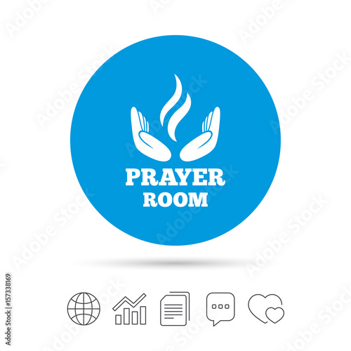 Prayer room sign icon. Religion priest symbol.