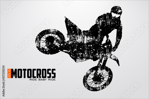 Motocross drivers silhouette. Vector illustration