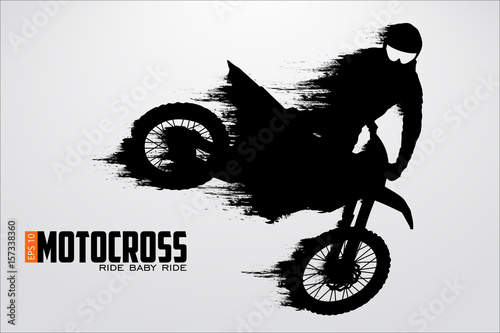 Motocross drivers silhouette. Vector illustration