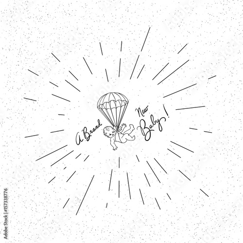 New Baby -  Baby Shower Invitation -  Greeting Card Background - Vector Illustration  