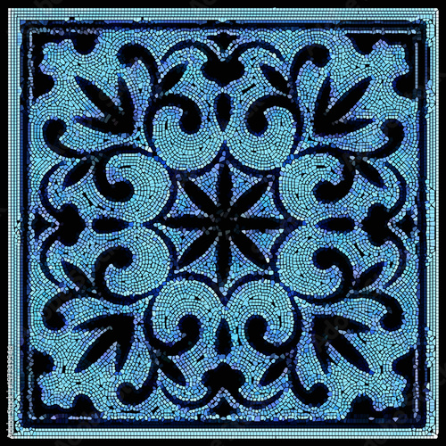 Vector  Ceramic Patterned Mosaic Smalt Majolica Illustration