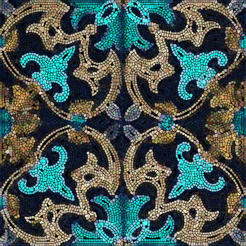 Vector  Ceramic Patterned Mosaic Smalt Majolica Illustration