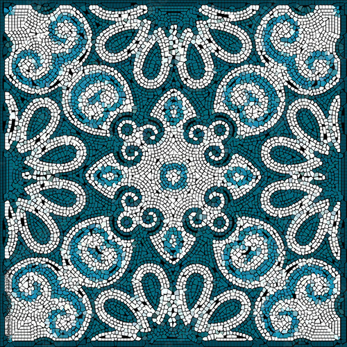 Vector  Ceramic Patterned Mosaic Smalt Majolica Illustration