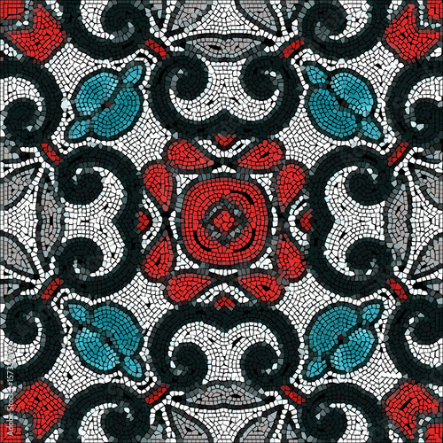 Vector  Ceramic Patterned Mosaic Smalt Majolica Illustration