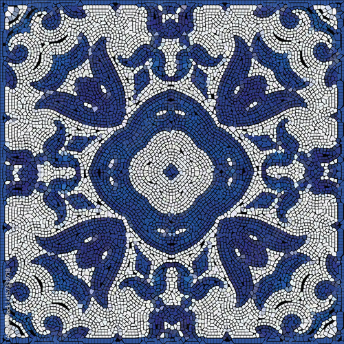 Vector  Ceramic Patterned Mosaic Smalt Majolica Illustration
