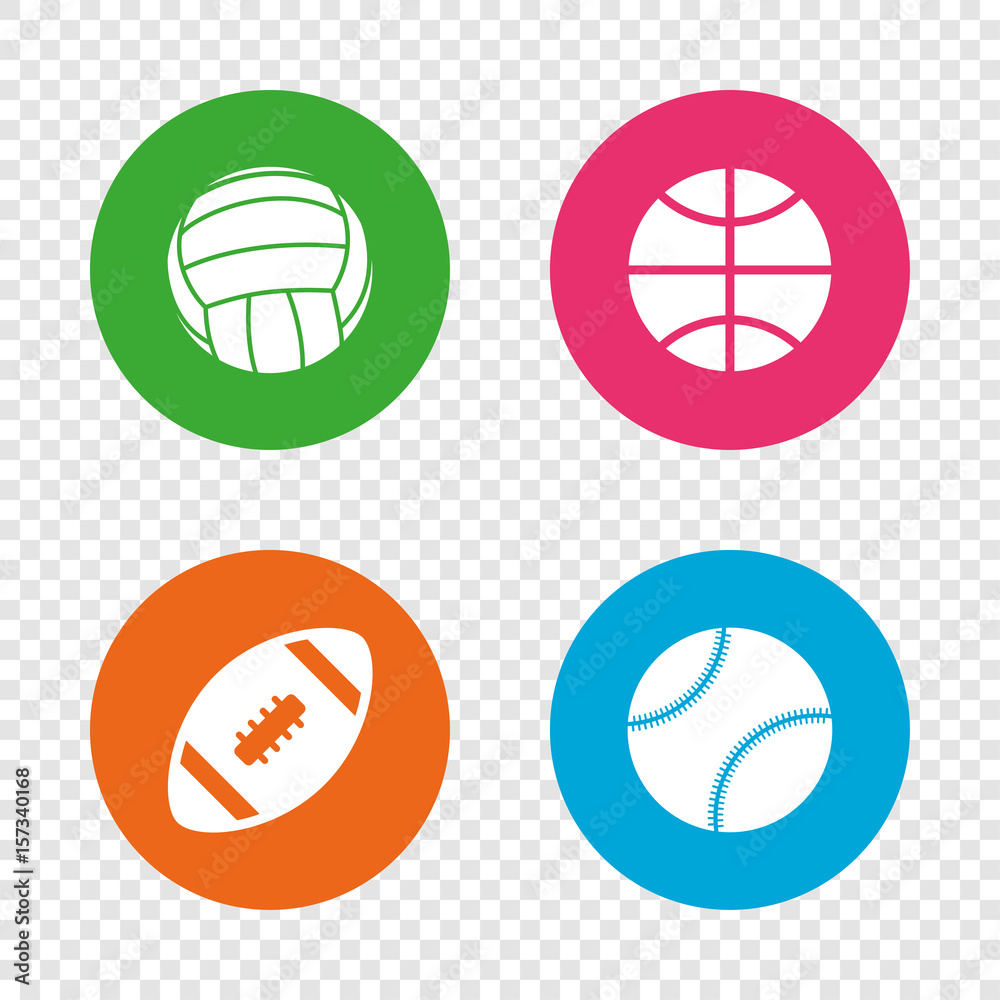 Sport balls. Volleyball, Basketball, Baseball. Sport balls. Volleyball, Basketball, Baseball.