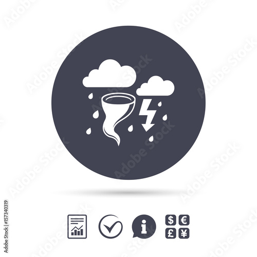 Storm bad weather sign icon. Gale hurricane.