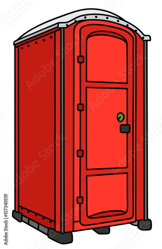 Red plastic mobile toilet