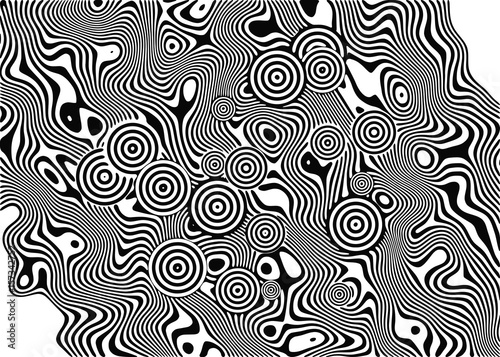 Abstract Black and White Striped Vector Background - Zebra Pattern