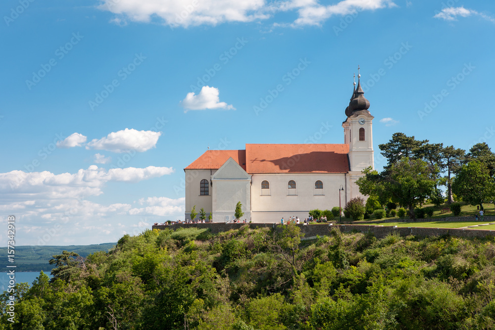 The beautiful Tihany Abbey at Lake Balaton, Hungary