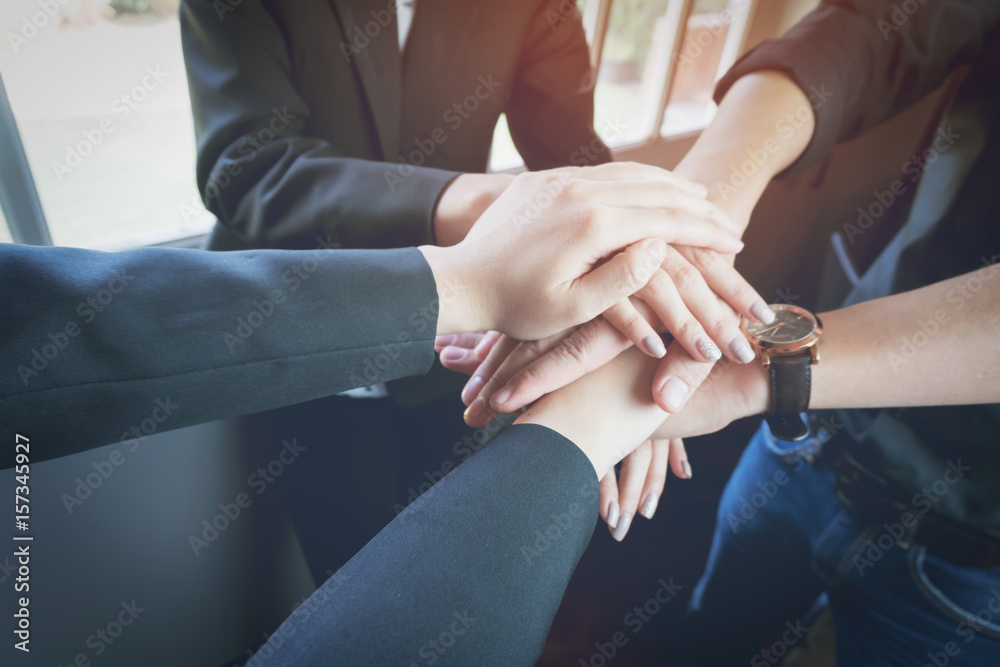 Business teamwork Join Hands Support Together Concept.