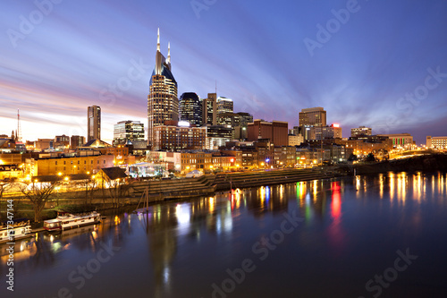 Nashville skyline at twilight